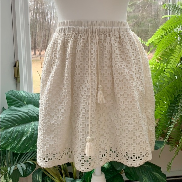 Lucky Brand Dresses & Skirts - Lucky Brand Mini Skirt, Ivory Lace Mini, Boho Style Skirt, Crocheted Lace